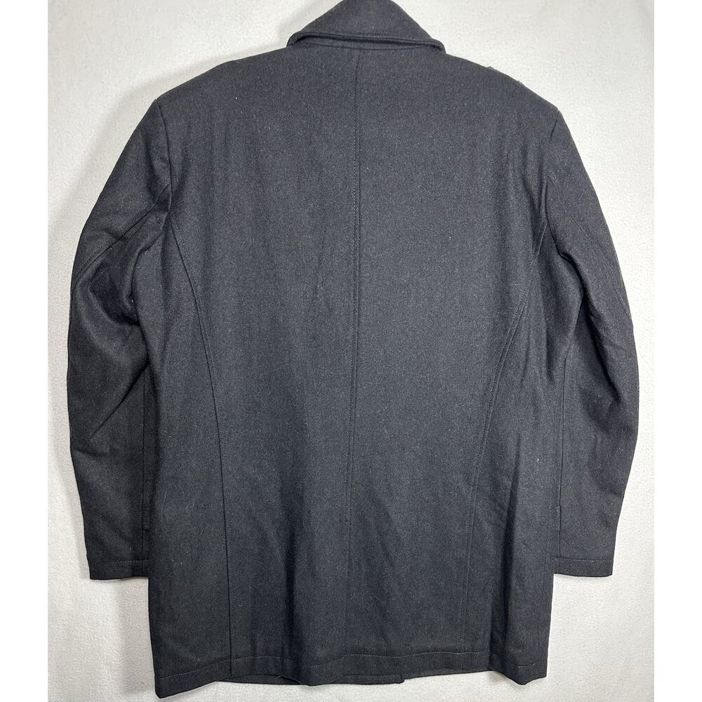 Men’s Peacoat Wool Blend Gray Large Lined Military Style Jacket Domini Preppy - Picture 9 of 9